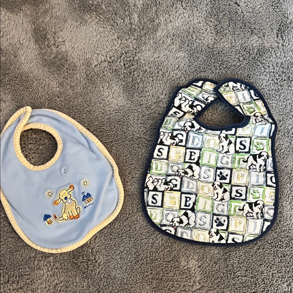 Cute Baby Bib Set - Blue and Multicolor